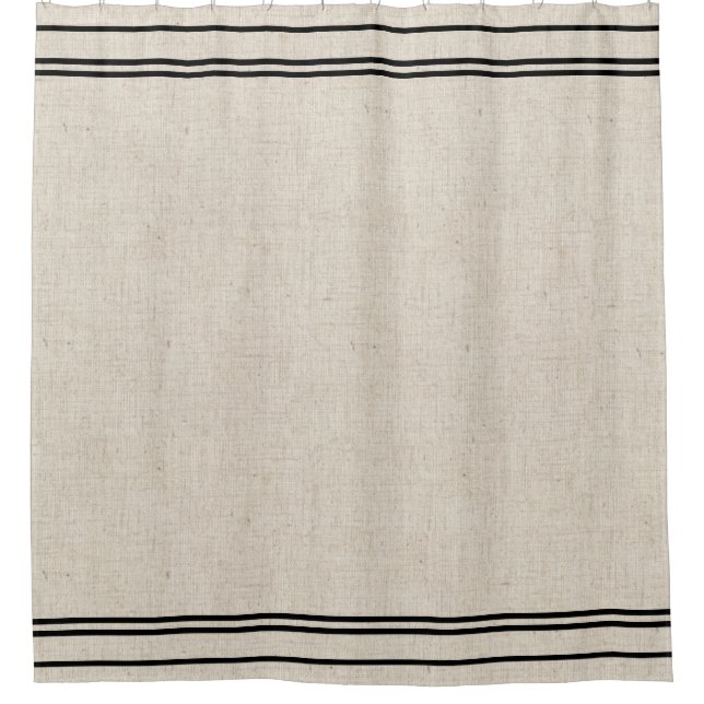 Imitat-Leinengewebe Stripes Duschvorhang (Vorderseite)