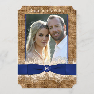 IMITAT Leinwand, Spitze, Bogen FOTO Hochzeit lädt Einladung