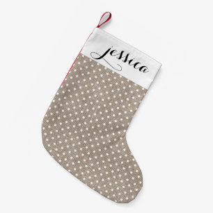Imitat-Leinwand und Weiß-Punkt-Strumpf Kleiner Weihnachtsstrumpf