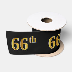 Imitat/nachgemachte Gold"66." Ereignis-Zahl Satinband