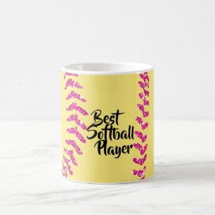 Imitat Pink Glitzer Softball Stifte Kaffeetasse