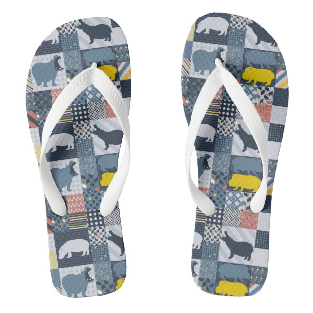 Imitat-Quilted Hippo Flip Flops (Fußbett)
