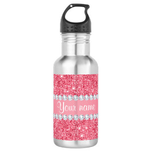 Imitat-rosa Sequins und Diamanten Edelstahlflasche