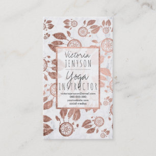 Imitat-Rosen-Golddreamcatcher versieht Marmoryoga Visitenkarte