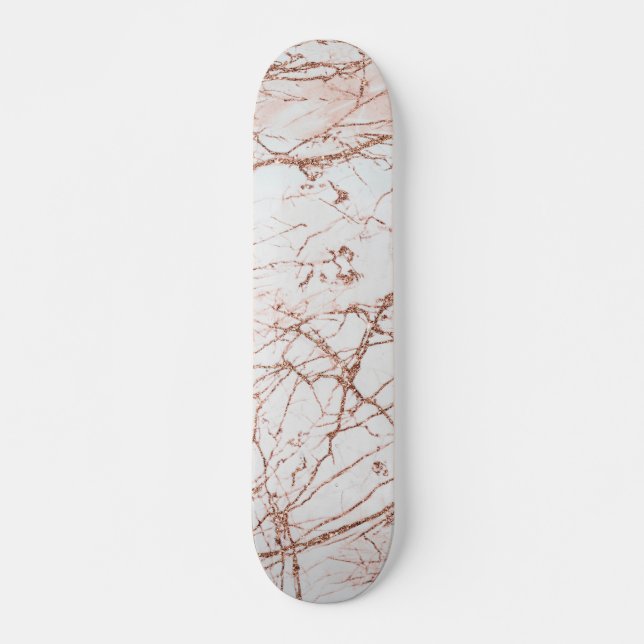 Imitat-RosengoldGlittermarmor des eleganten Skateboard (Vorne)