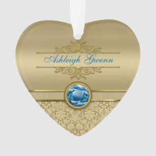 Imitat-Saphir-blauer Edelstein-metallischer Ornament