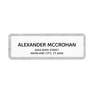 Imitat-silberne Glitzer-Folien-Rücksendeadresse