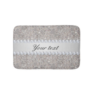 Imitat-silberne Sequins und Diamanten Badematte