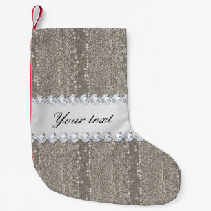 Imitat-silberne Sequins und Diamanten Kleiner Weihnachtsstrumpf