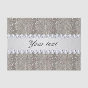 Imitat-silberne Sequins und Diamanten Seidenpapier