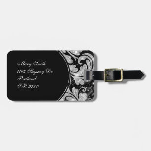 Imitat-silberner Glitzer-Blumenstrudel Gepäckanhänger