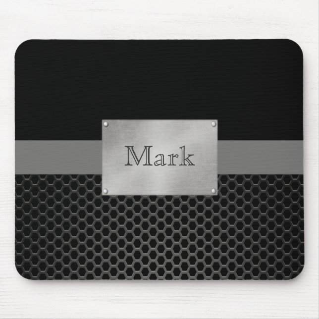 Imitat-Stahlnummernschild personalisiert Mousepad (Vorne)