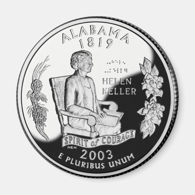 Imitate Alabama Staat Quarter Spirit of Courage Magnet (Vorne)