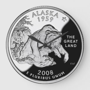 Imitate Alaska Staat Quarter The Great Land Grizzy Große Wanduhr