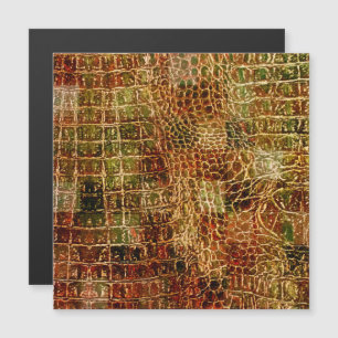 Imitate Alligator Animal Skin Leather Red Brown Magnetkarte