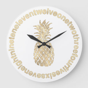Imitate Ananas Große Wanduhr