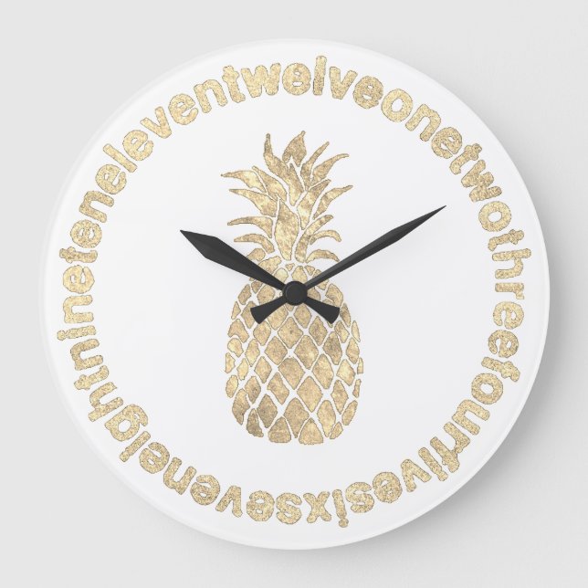 Imitate Ananas Große Wanduhr (Vorderseite)