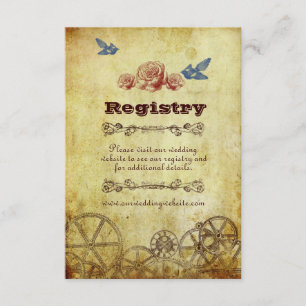 Imitate Antique Gold Viktorianisch Steampunk Hochz Begleitkarte