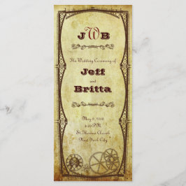 Imitate Antique Gold Viktorianisch Steampunk Hochz Programm