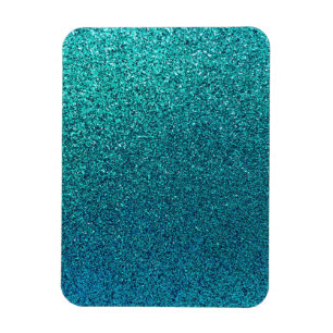 Imitate Aqua Aquamarin Türkis Blauer Glitzer Hint Magnet