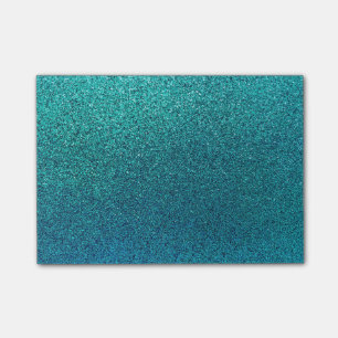 Imitate Aqua Aquamarin Türkis Blauer Glitzer Hint Post-it Klebezettel