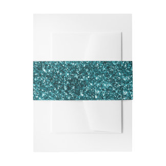 Imitate Aquamarin Blue Glitzer Einladungsbanderole
