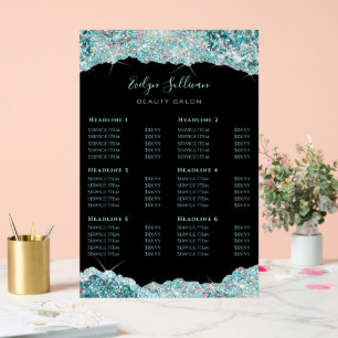 Imitate Aquamariner Glitzer Preisliste Acrylschild