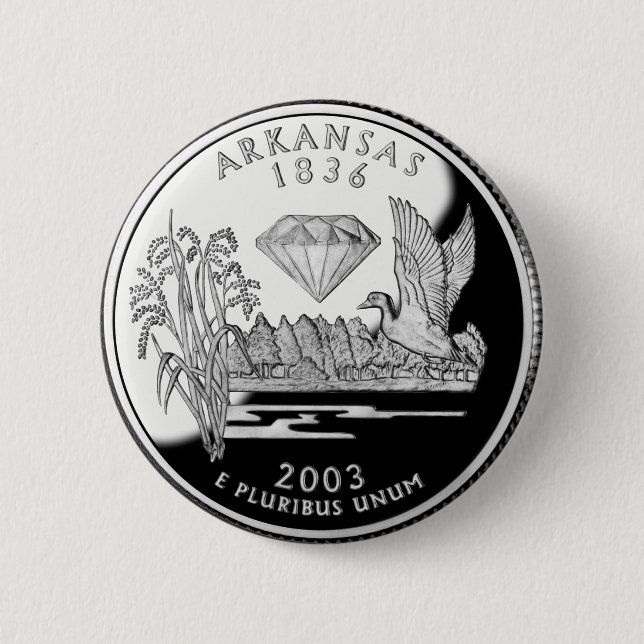 Imitate Arkansas Staat Quarter Krater von Diamonds Button (Vorderseite)