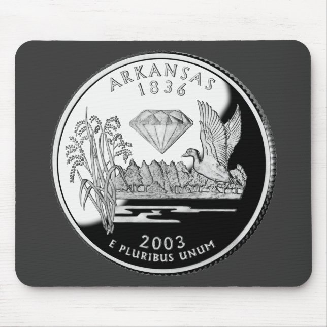 Imitate Arkansas Staat Quarter Krater von Diamonds Mousepad (Vorne)