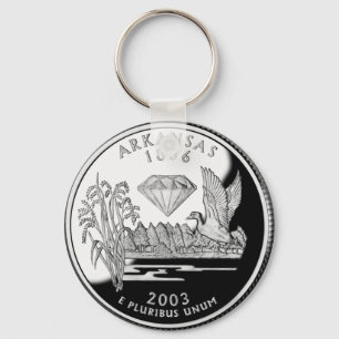 Imitate Arkansas Staat Quarter Krater von Diamonds Schlüsselanhänger