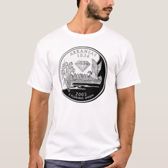 Imitate Arkansas Staat Quarter Krater von Diamonds T-Shirt (Vorderseite)