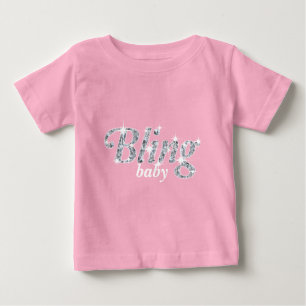 Imitate auf pastellrosa "Bling baby"-Design Baby T-shirt