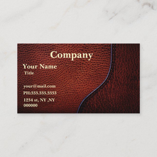 Imitate aus braunem Leder Business Cards Visitenkarte (Vorderseite)