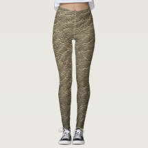 Imitate aus braunem Leder Textur Muster Yoga Pants