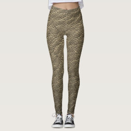 Imitate aus braunem Leder Textur Muster Yoga Pants Leggings