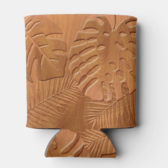 Imitate aus gegossenen Holzblättern Dosenkühler (Rückseite)