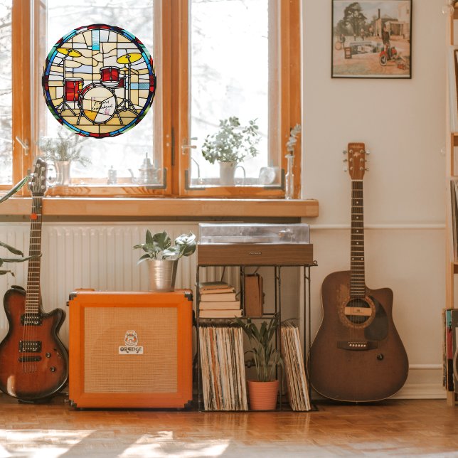 Imitate aus Hartglas Rund individualisierbares Dru Fensteraufkleber (Von Creator hochgeladen)