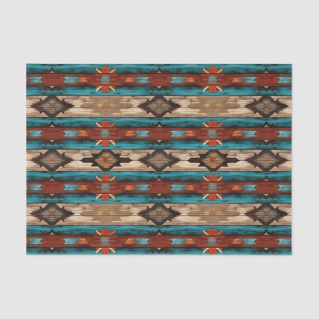 Imitate aus Holz gekachelter Western Muster decoup Seidenpapier (Vorderseite)