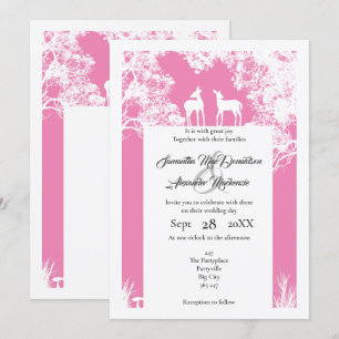 Imitate aus Holz Papercut rosa Hochzeit Einladung