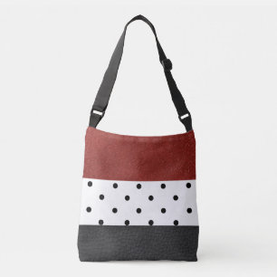 Imitate aus schwarz/rot Leder Polka-Punkte - Tote  Tragetaschen Mit Langen Trägern