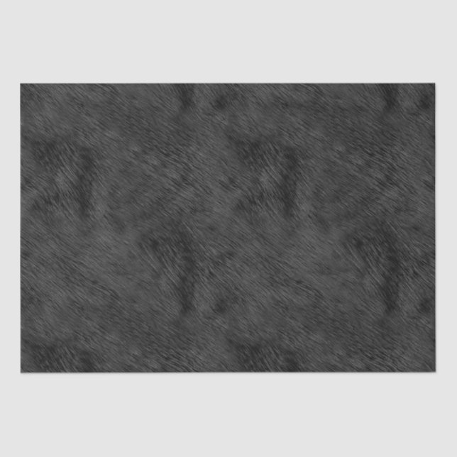 Imitate aus schwarzem Bär Fur Textur Seidenpapier (Vorderseite)