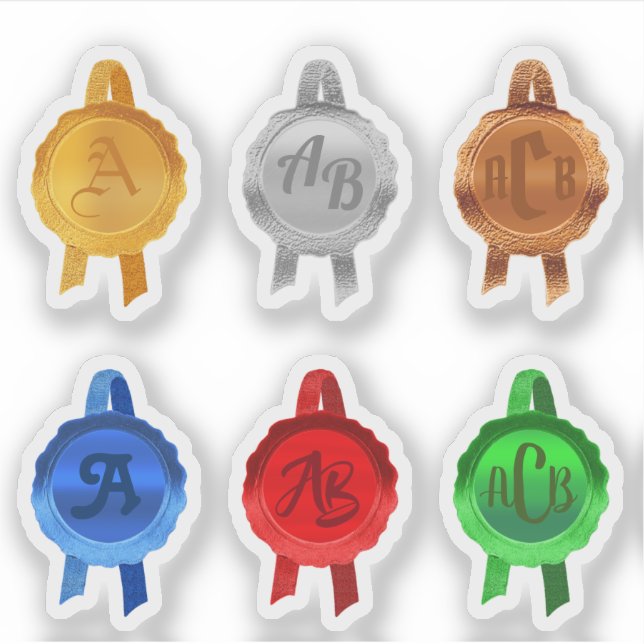 Imitate Award/Certificate Siegel Ribbons (6ClrInit Aufkleber (Vorderseite)