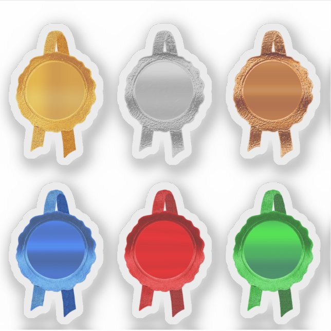 Imitate Award/Certificate Siegel Ribbons (6ClrsPla Aufkleber (Vorderseite)