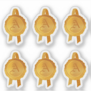 Imitate Award/Certificate Siegel Ribbons (Goldinit Aufkleber