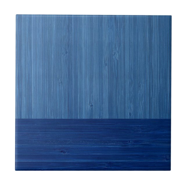 Imitate Bamboo Border Wood Grain in Cobalt Blue Fliese (Vorderseite)
