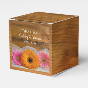 Imitate Barn Wood Daisy Trio Barn Wedding Geschenkschachtel