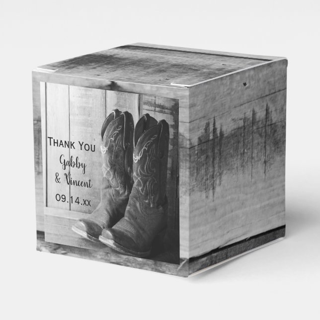 Imitate Barn Wood Rustic Cowboy Boots Western Hoch Geschenkschachtel (Vorderseite)