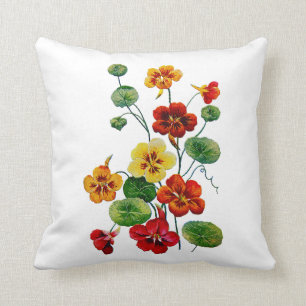 Imitate bestickt farbenfrohe Nasturtien Pillow Kissen