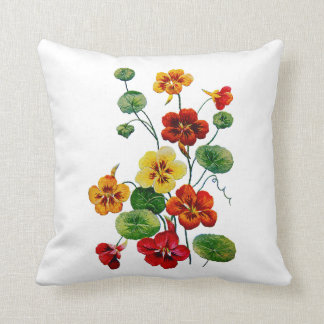 Imitate bestickt farbenfrohe Nasturtien Pillow Kissen