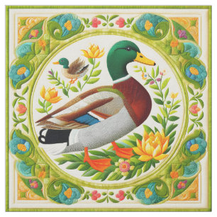 Imitate bestickt und gesteppt Aussehen Mallard Duc Stoff